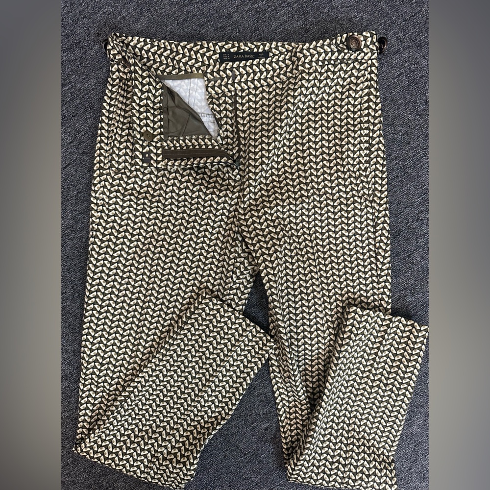 Zara Brown and Cream Geometric Pants